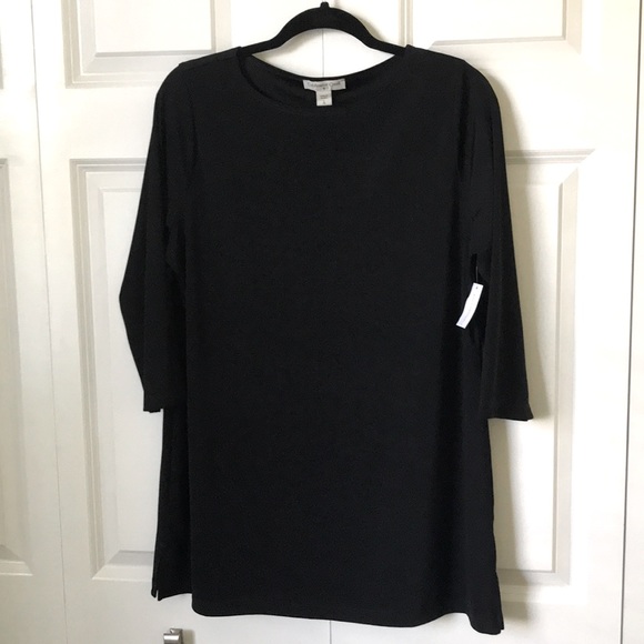 COLDWATER CREEK BLACK TUNIC - Picture 1 of 3